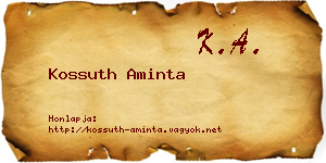 Kossuth Aminta névjegykártya